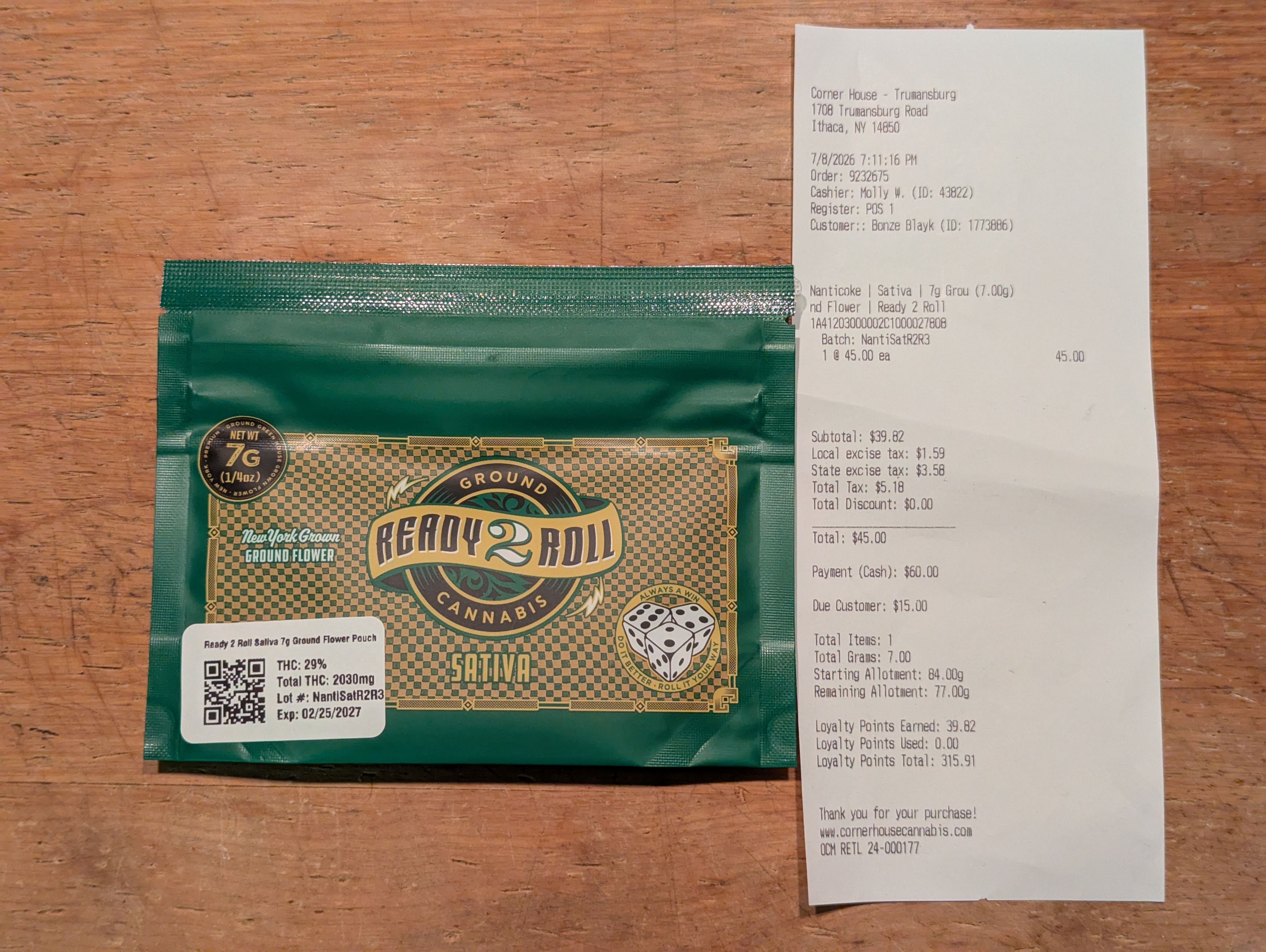 ./2026-07-09 PXL_20260709_143430403 - MMJ The Corner House - Nanticoke Ground Hybrid - 1 x 7 gm - $45.00.jpg